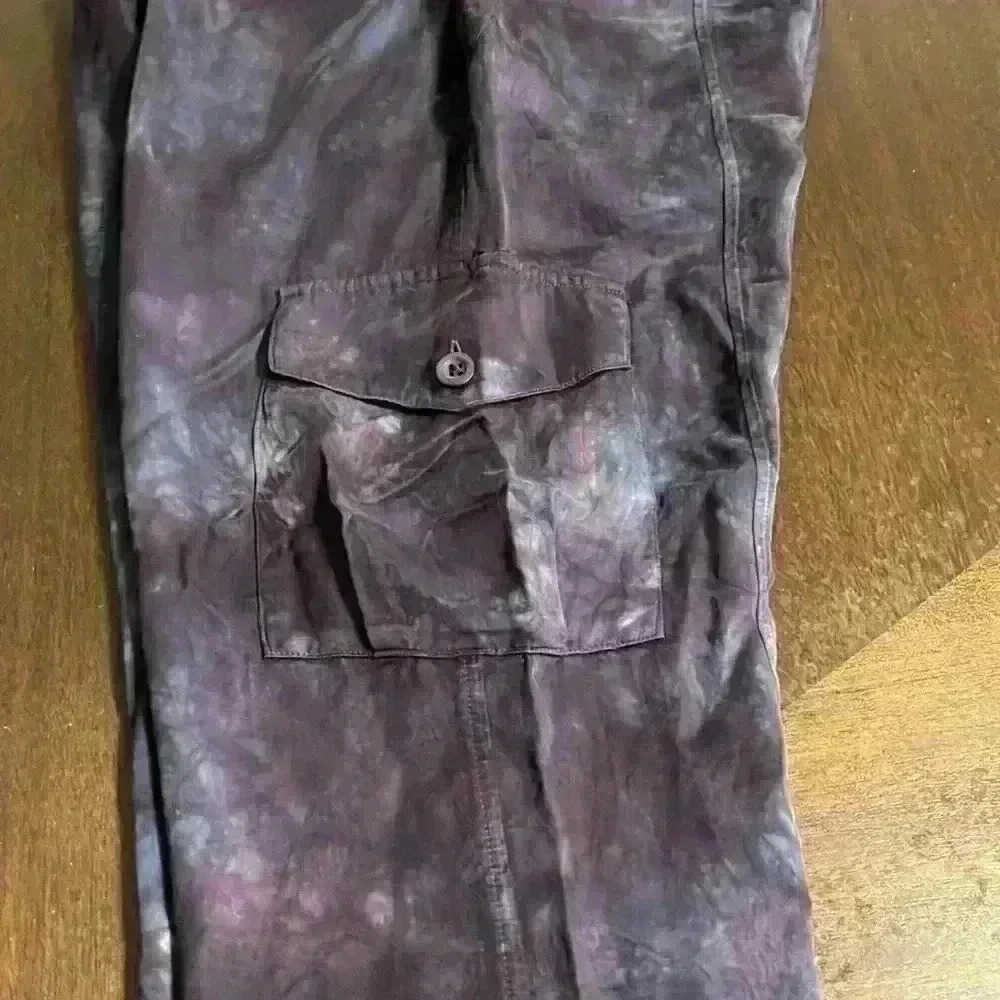 Cloth & Stone Anthropologie Chambray Tie-Dye Cargo Jogger Pants, Purple - Picture 7 of 10